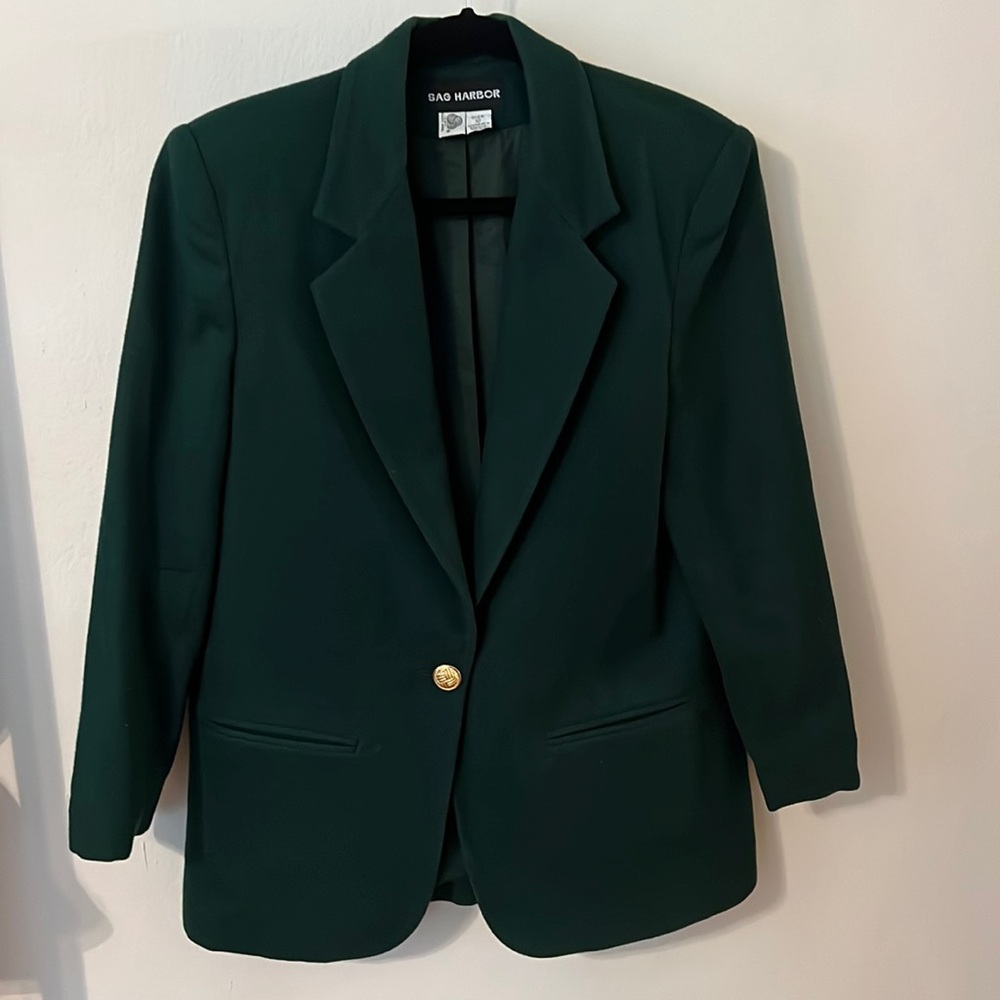 Women’s Sag Harbor Green Wool Blazer